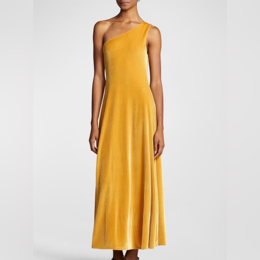 Polo Ralph Lauren One-Shoulder Velvet Stretch Cocktail Dress dress, Sz M - Picture 1 of 16